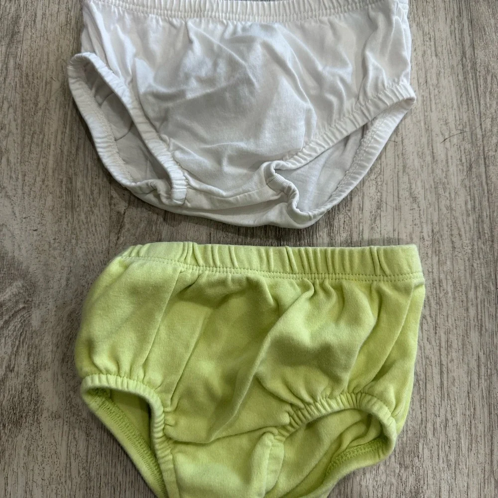 Carter's White and Light Green Diaper Covers